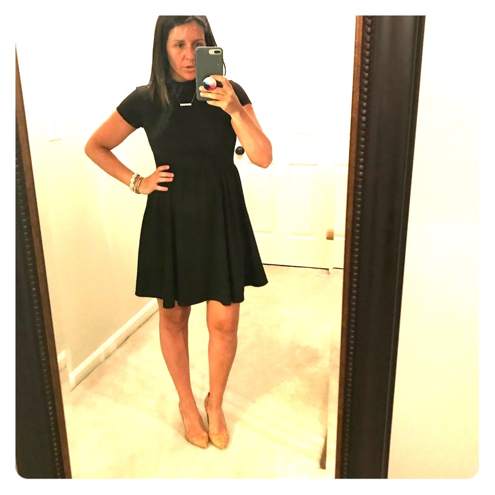 Black high neck dress! Key hole back!